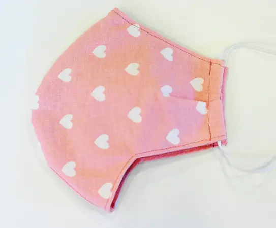 Маска з бавовни двошарова Classic pink heart