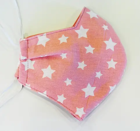 Маска з бавовни двошарова Classic pink star