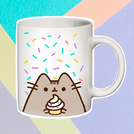 Чашка пушин котик Pusheen керамическая белая