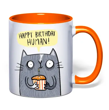 Чашка happy Birthday 330 мл  Колір оранж