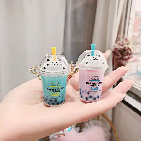 Брелок kawaii cat у склянці BCX-002003