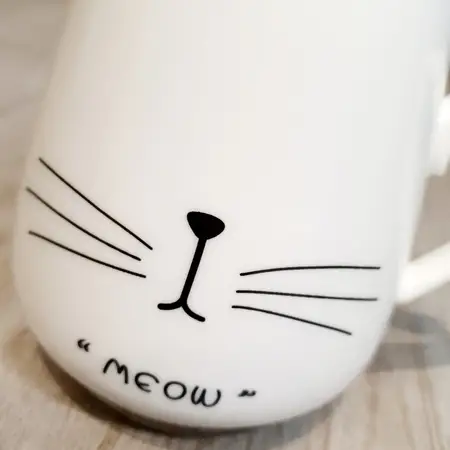 Кружка з кришкою і ложкою IMCAT Чорна meow 300 мл