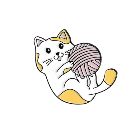 Значок котик з клубочком
