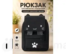 Рюкзак з котиком чорний SAP-01