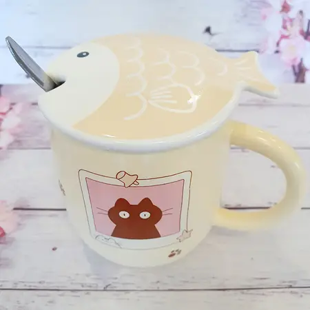 Кружка керамічна з кришкою СAT 74002