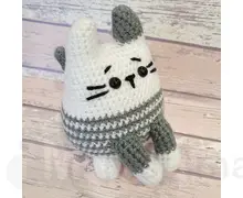 Котик сірий ручної роботи 003
