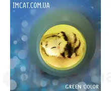Світильник, нічник cute cat зелений