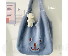 Сумка пухнаста синя IMCAT жіноча.