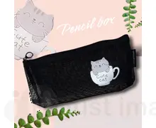 Пенал сітка чорна Cute cat 22 х 11см