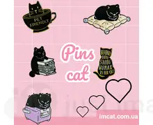 Значок PinCat металевий ціна за 1 пін - 003