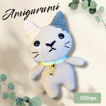 Амігурумі anime cat 14 cм