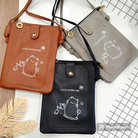 Сумка для телефона сіра 19х14 см