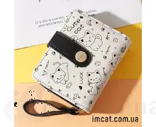 Гаманець чорний з котиками НРС-0672
