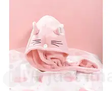 Рушник з вушками для волосся рожевий