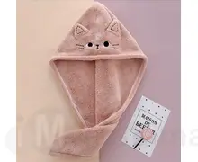 Рушник для волосся Милий рожевий котик