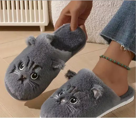 Капці CAT сірі пухнасті 36-40