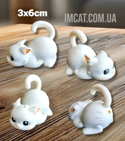 Фігурка білий котик 6х5см