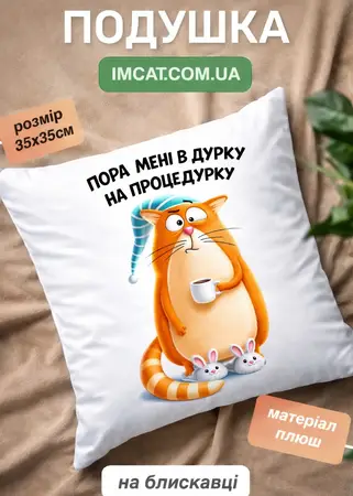 Подушка Пора мені в дурку 35х35 см